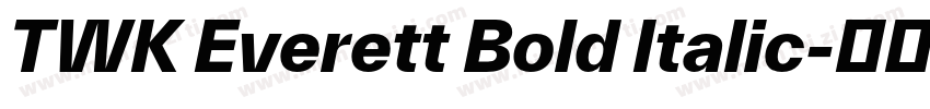 TWK Everett Bold Italic字体转换
